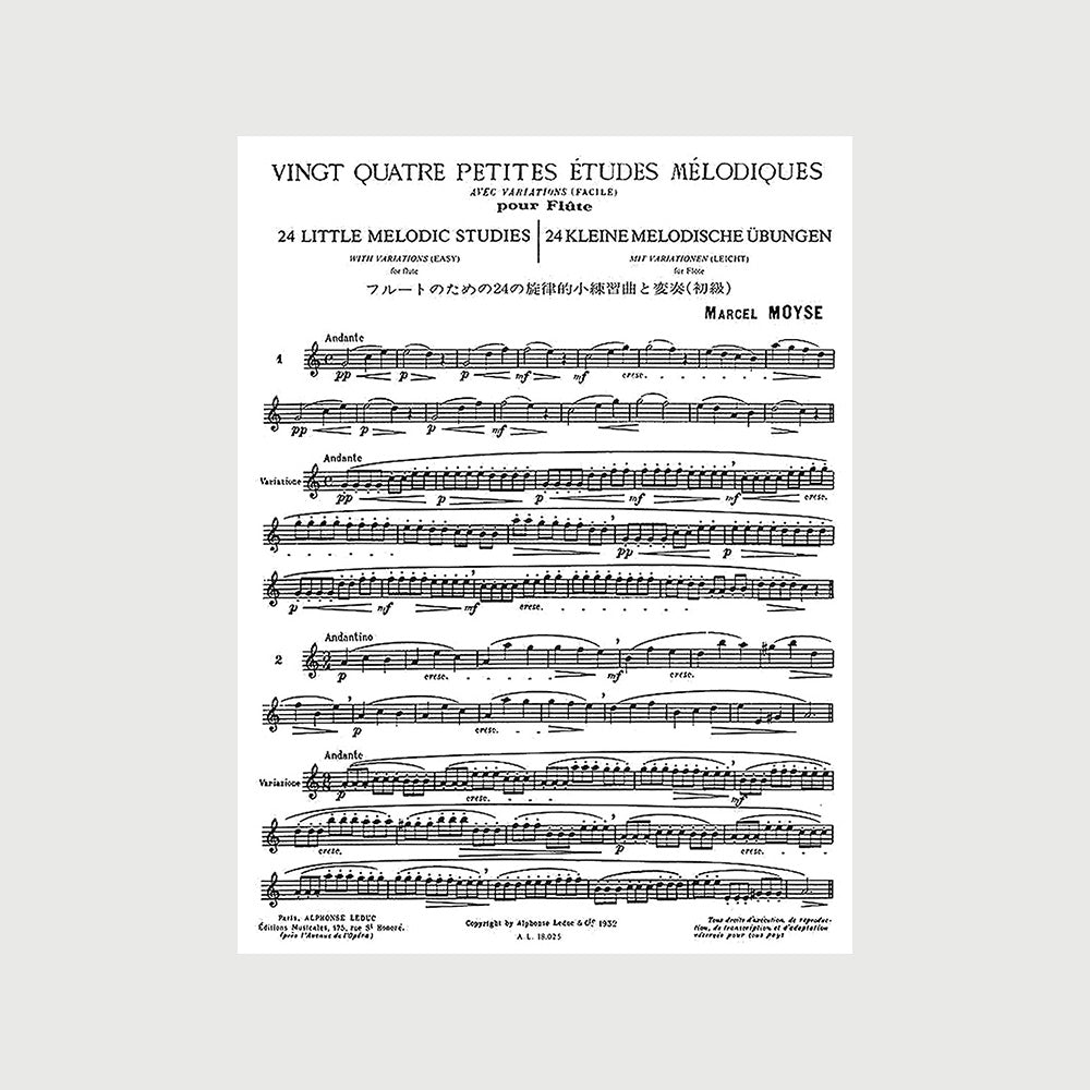 24 Little Melodic Sudies with Variations (Easy) for Flute - a sample page