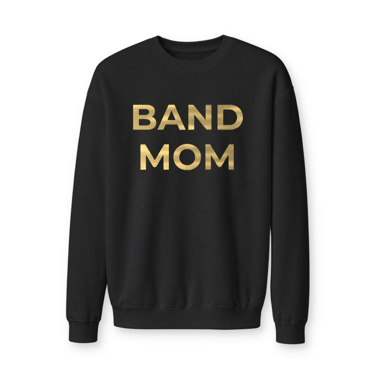 Band Mom Gold Foil Crewneck Sweatshirt Black