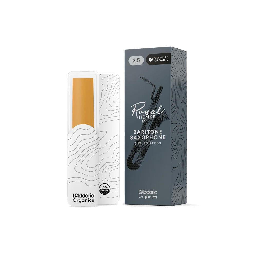 D'Addario Royal Hemke Organic Baritone Saxophone Reeds - 5 Pack