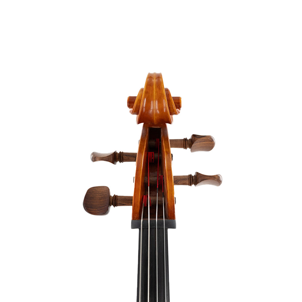 Consignment Klaus Heffler Cello the front side of the scroll