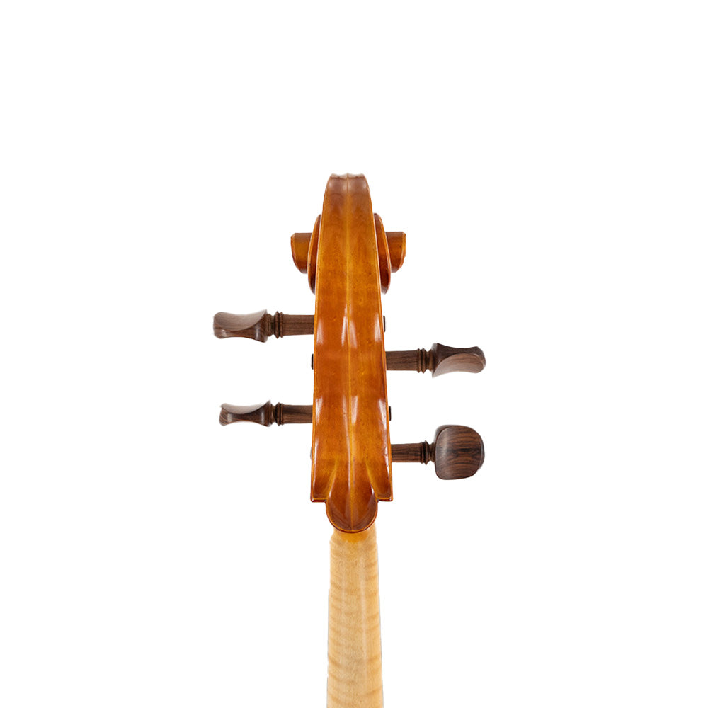 Consignment Klaus Heffler Cello the back side of the scroll