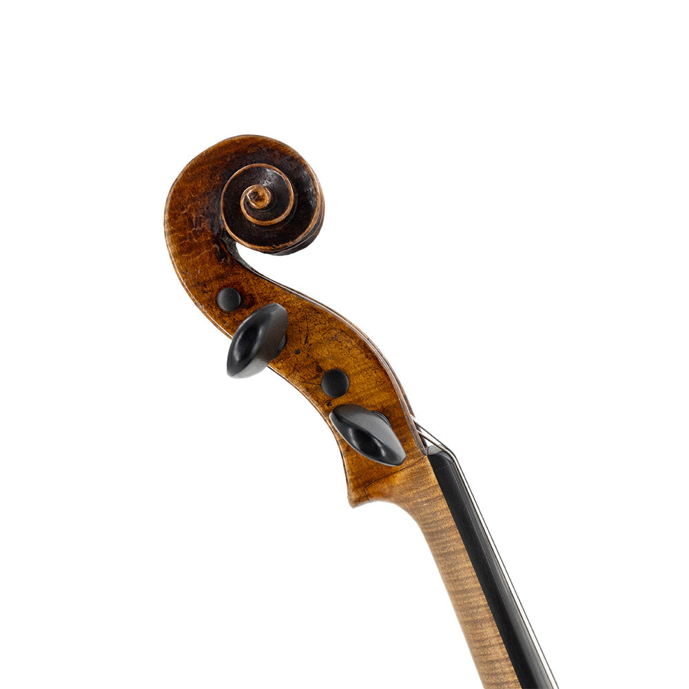 Consignment Roth Gagliano Violin - close up of the side of the scroll