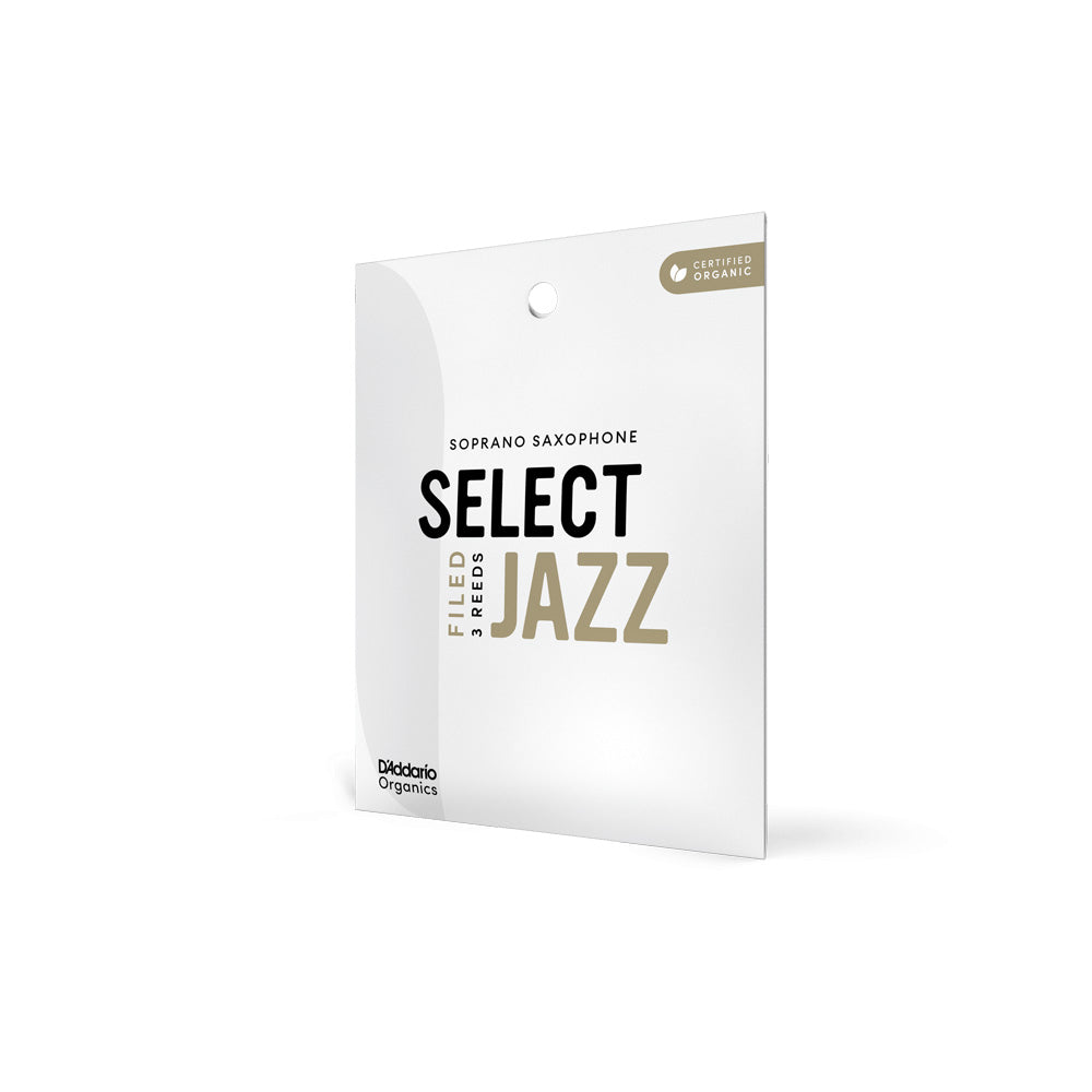 D'Addario Soprano Saxophone Organic Select Jazz Filed Reeds - Pack of 3