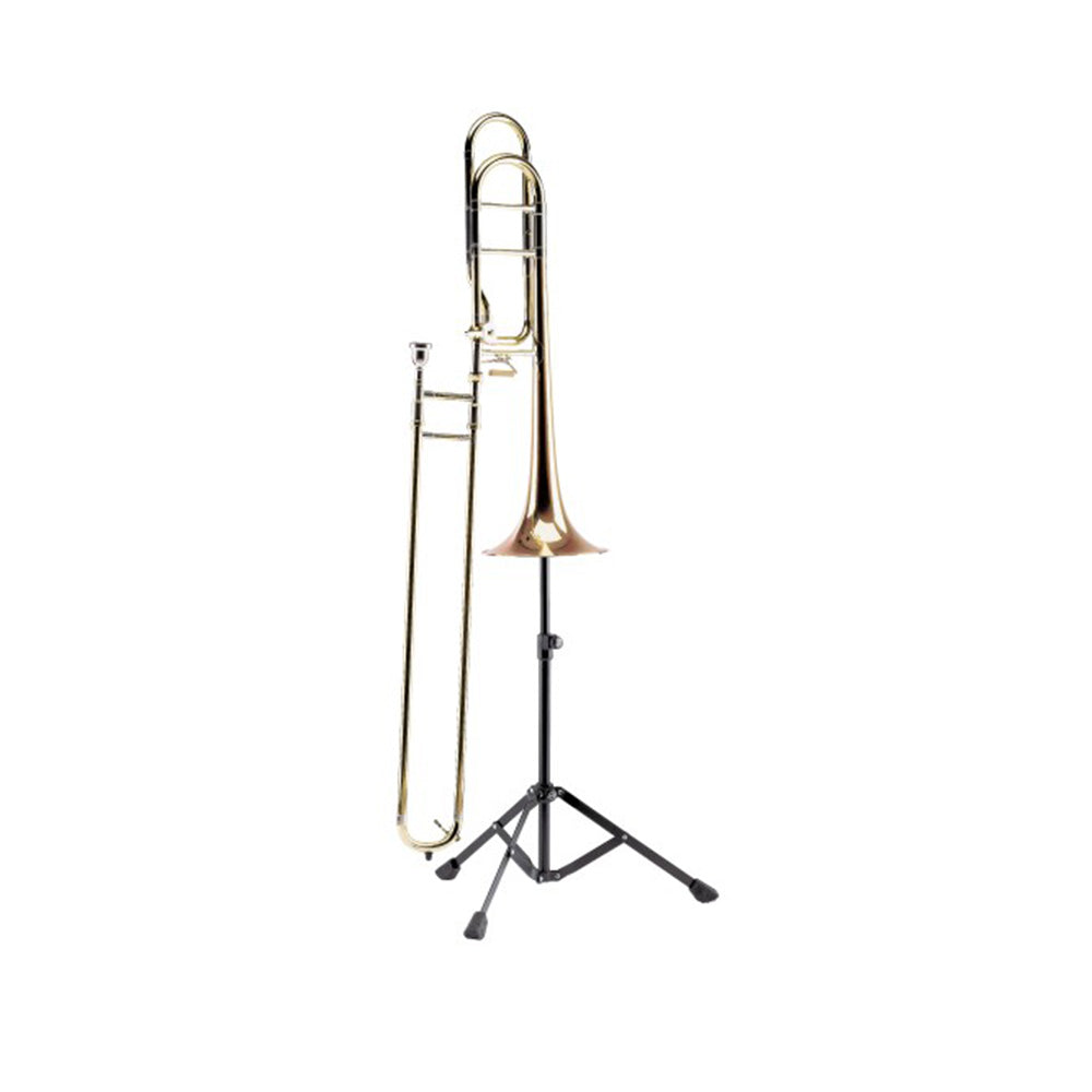 K&M 149/9 Trombone Stand set up with a trombone on it