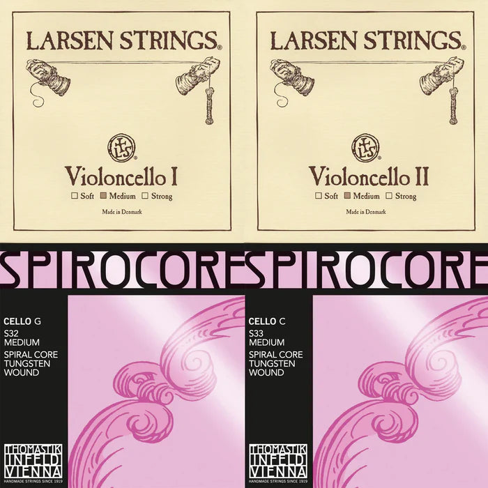 Larsen Spirocore (C Tungsten) 4/4 Cello String Bundle