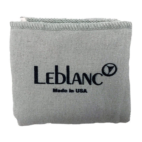 Leblanc Silver Plated polishing cloth folded with the Leblanc logo showing