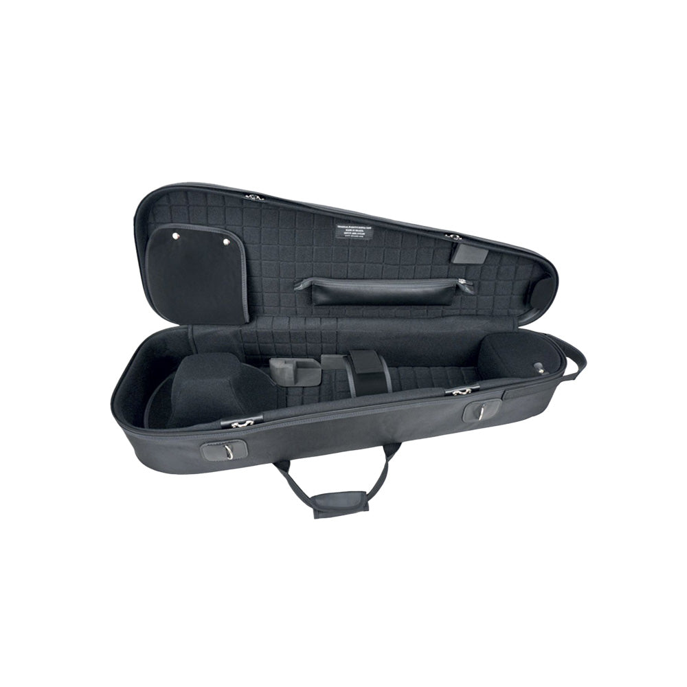 Marcus Bonna Bass Trombone Case - Detachable Bell - Black Nylon - Sitting open