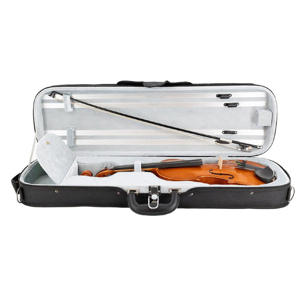 Paul A Schmitt Violin & Viola Case - open with a violin and bow inside