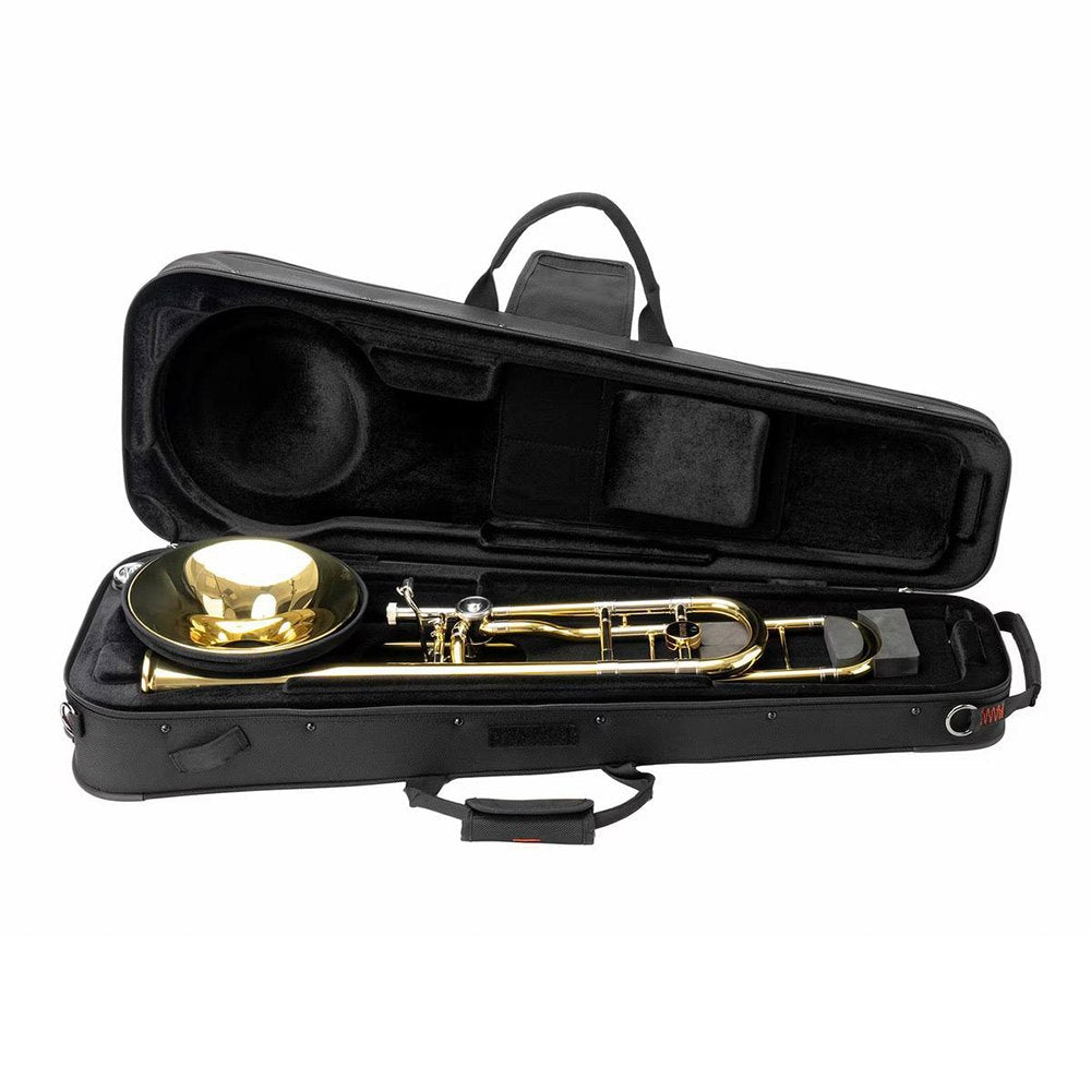 Protec Pro Pac PB325 Trombone Case - Screw Bell - Case open with trombone packed in it
