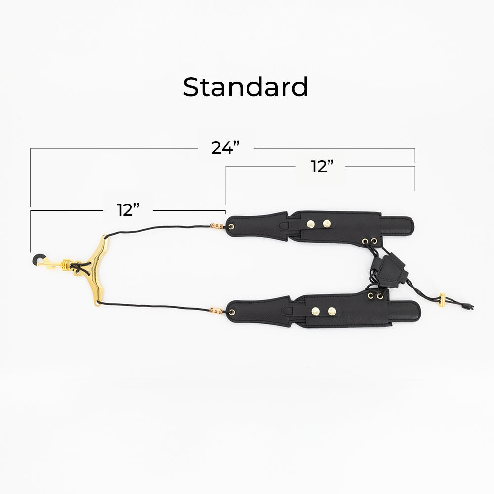 Lake City Saxophone Harness Standard Size extended with dimensions