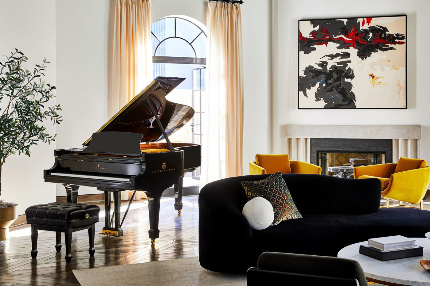 Steinway Grand Piano in room