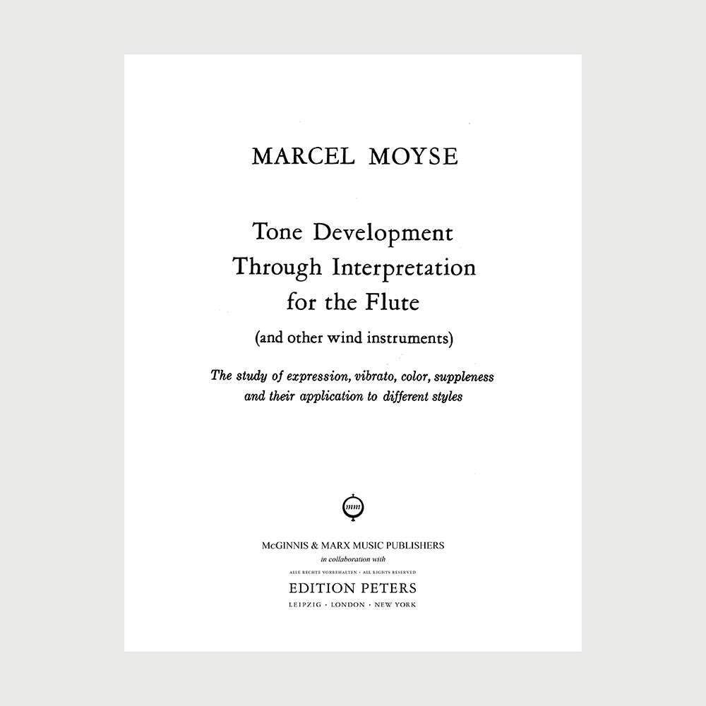 Tone Development Through Interpretation for the Flute - title page