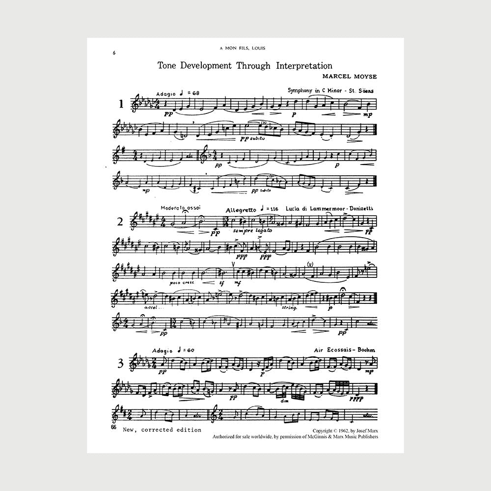 Tone Development Through Interpretation for the Flute - a sample page