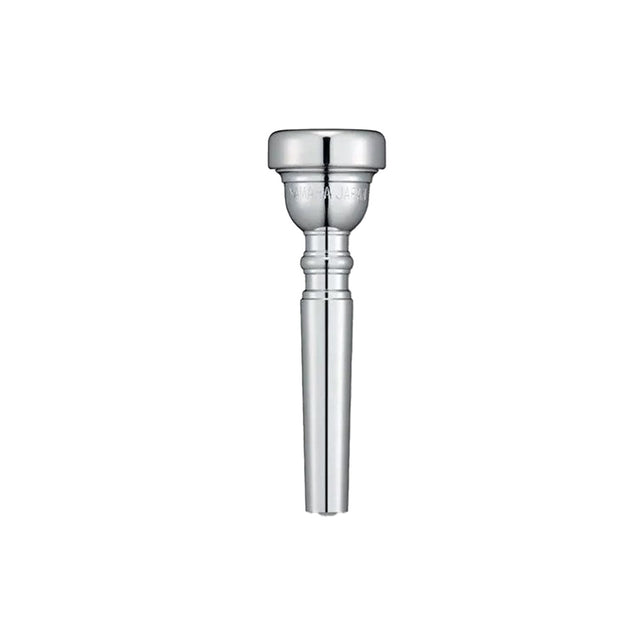 A silver-plated Yamaha Standard Series trumpet mouthpiece