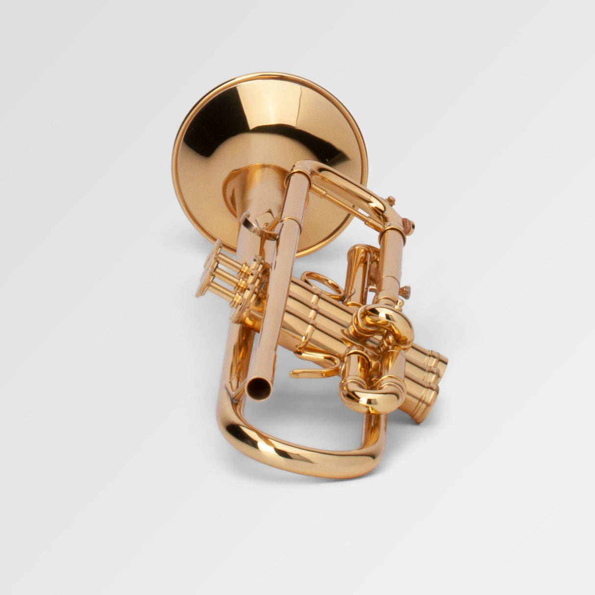 Adams A5 Bb Trumpet - laying down with the mouthpiece receiver in front