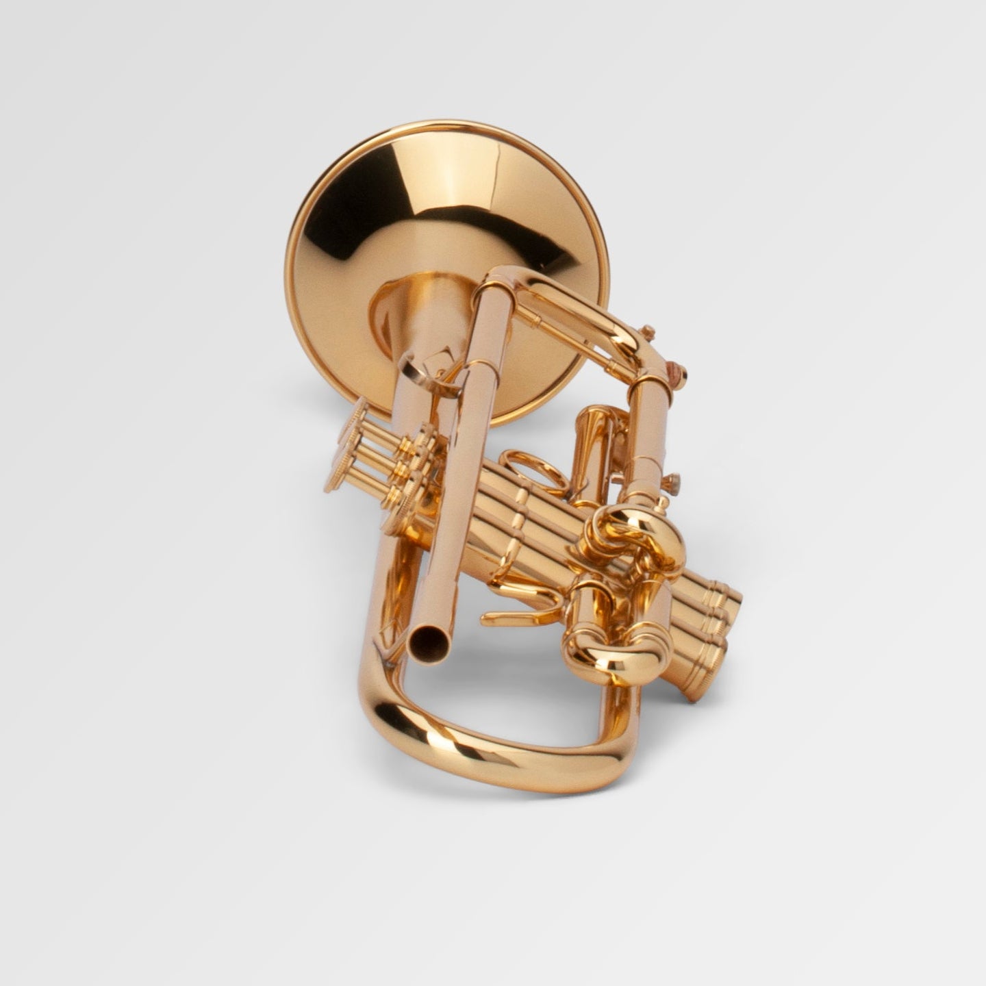 Adams A5 Bb Trumpet - laying down with the mouthpiece receiver in front