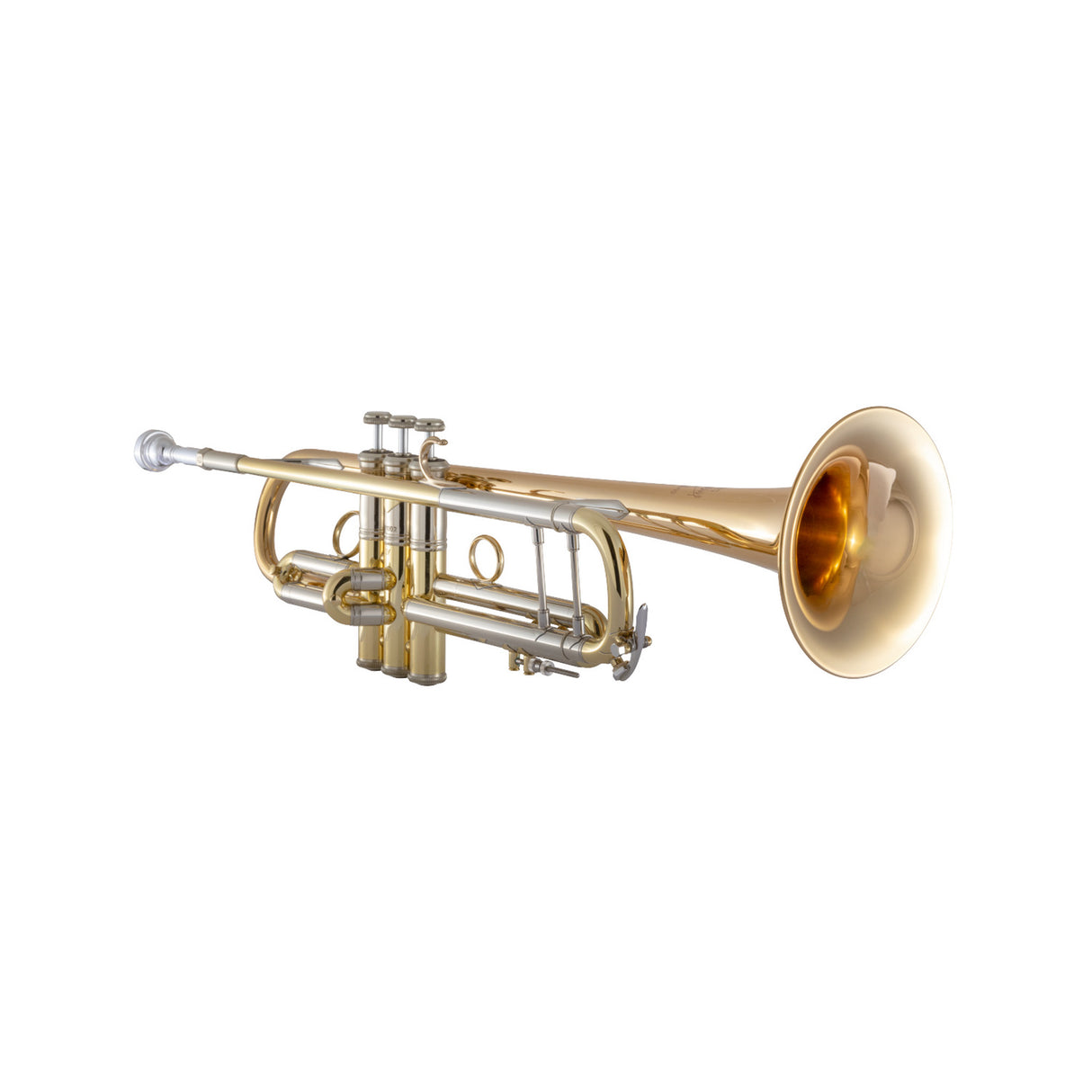 Bach Stradivarius 190L65GV Bb Trumpet Clear Lacquer - horizontally angled bell forward