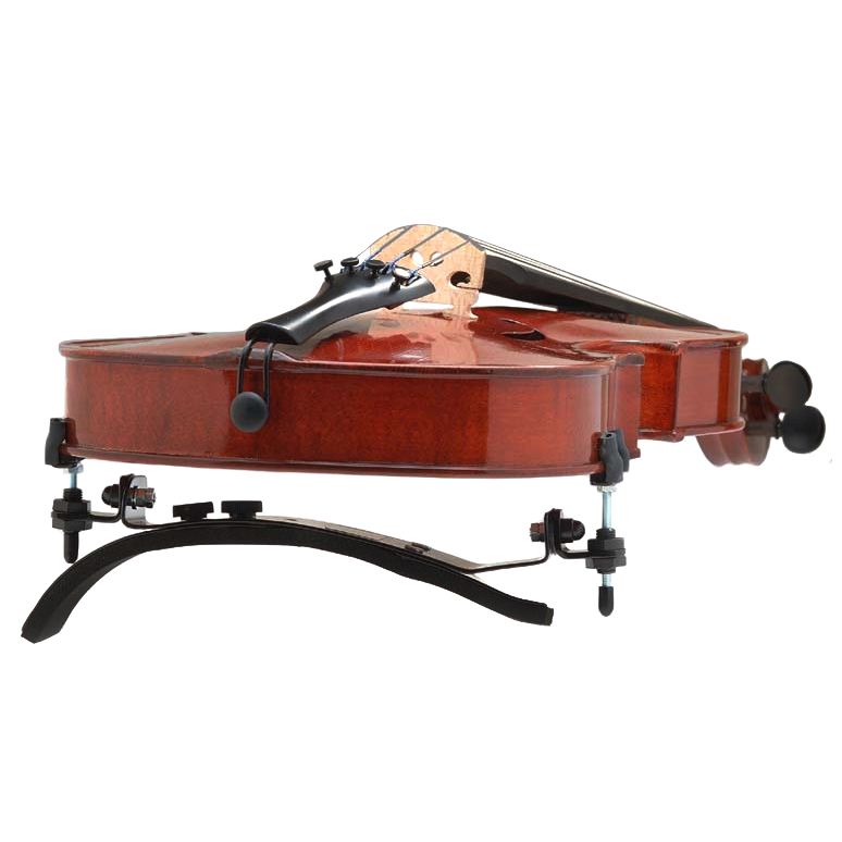 The BonMusica shoulder rest attached to a violin