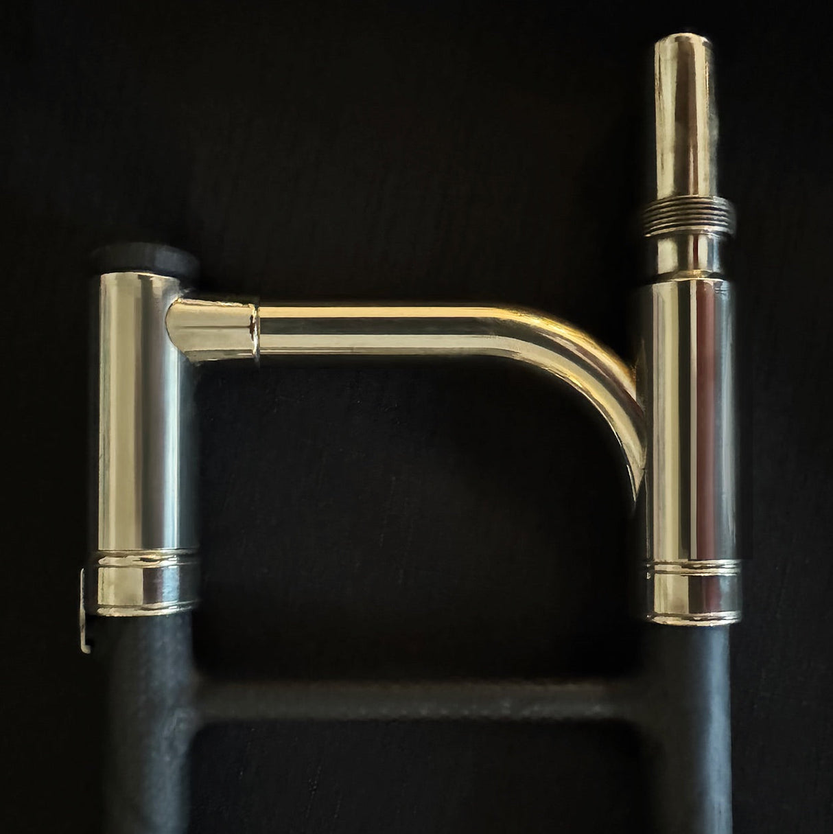 Butler C10 Large Bore Tenor Trombone - close up of the slide brace