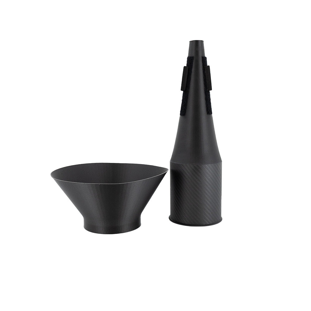 Butler Trombone Adjustable Cup / Straight Mute - the removable cup section sitting next to the now straight mute