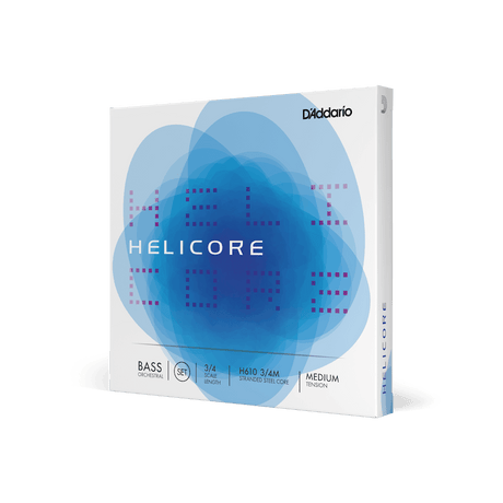 A package of D'addario helicore double bass strings.