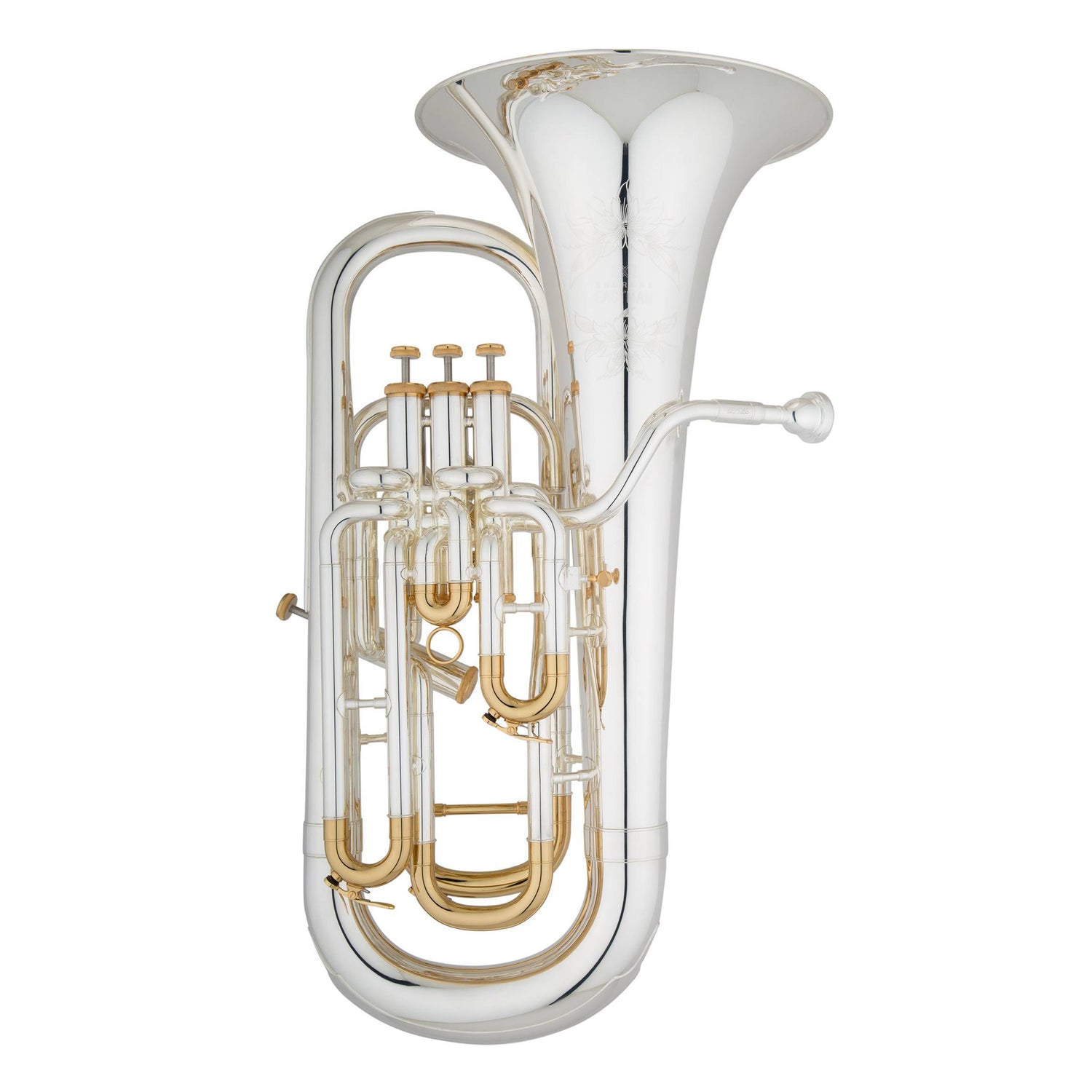 Eastman EEP526S Euphonium - Silver Plated with Gold Trim - standing horizontally