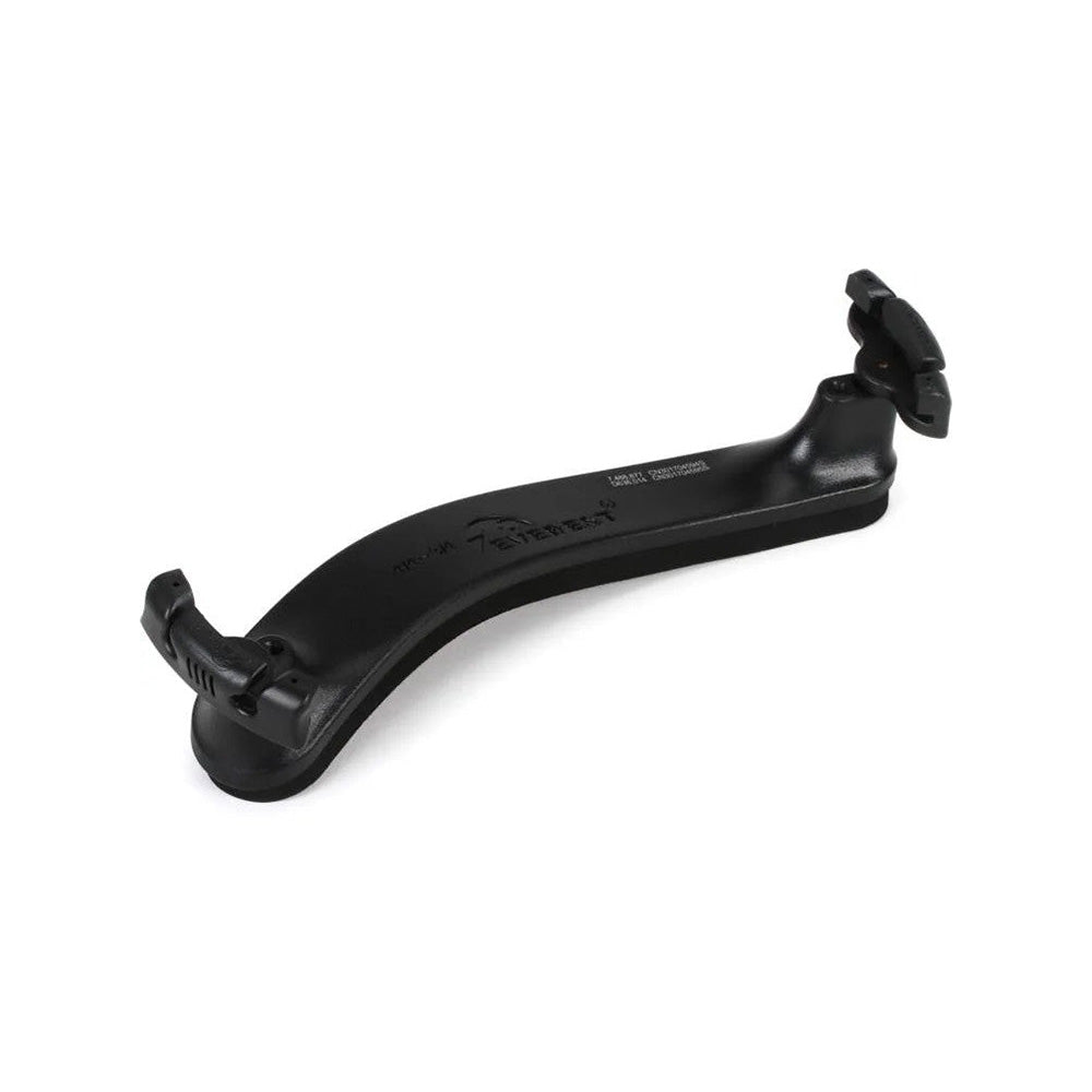 View of the Everest violin shoulder rest upside down, showing its contoured shape and its rubber feet