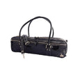 Fluterscooter Black Patent Leather Flute Bag made from genuine leather
