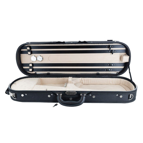 Lake City Oblong 4/4 Violin Case - Black with tan interior -