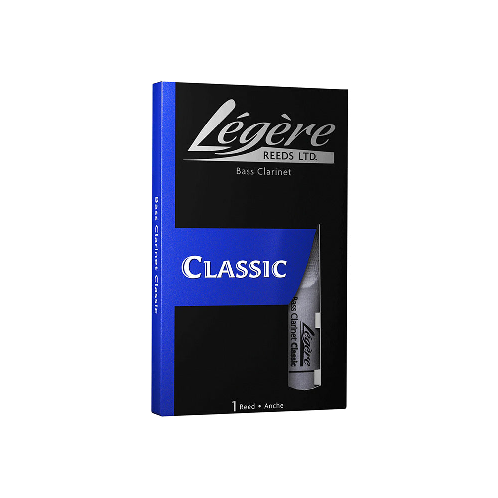 The Legere Classic Cut synthetic Bass Clarinet reed in its packaging