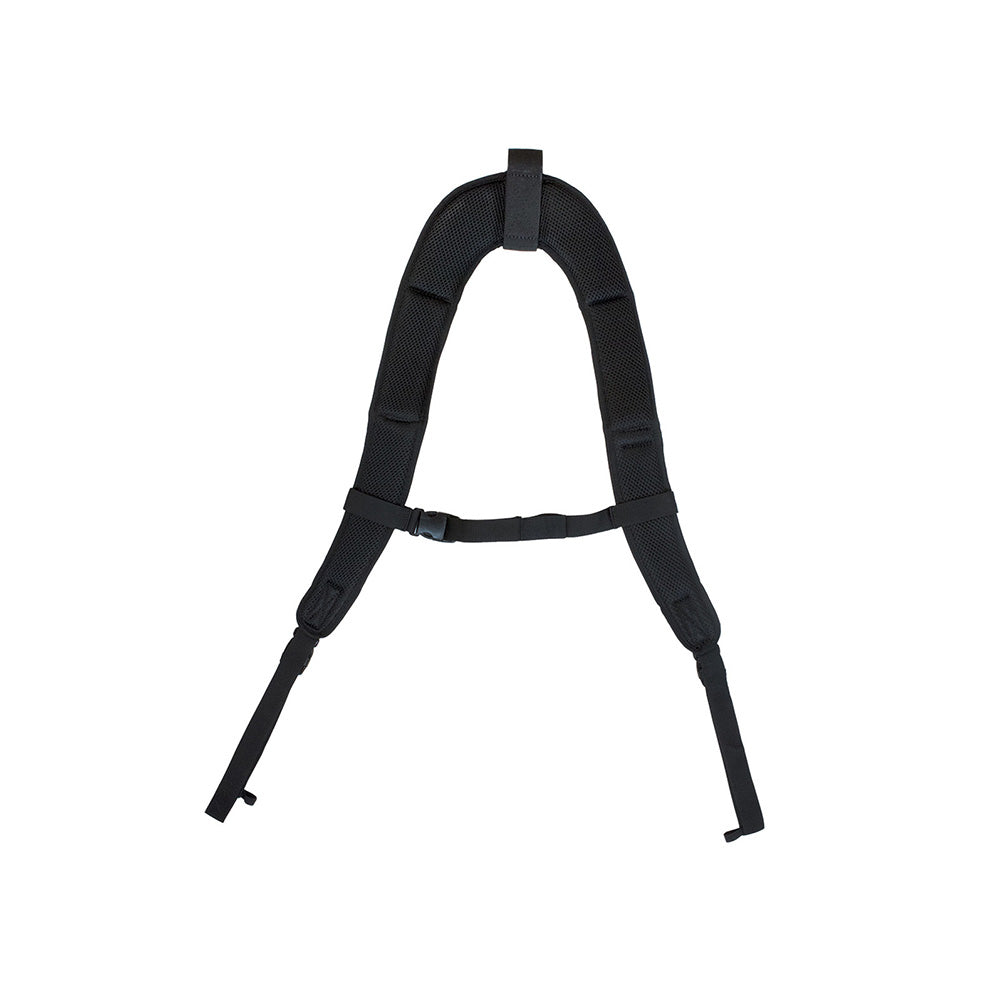 The Protect BPSTRAP backpack strap fully fanned out - the inside of the straps showing.