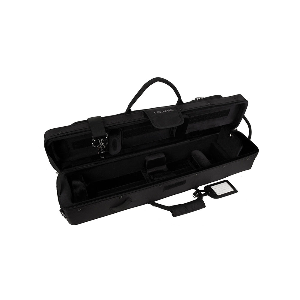 The Protec Propac PB310 straight soprano saxophone case sitting open and empty