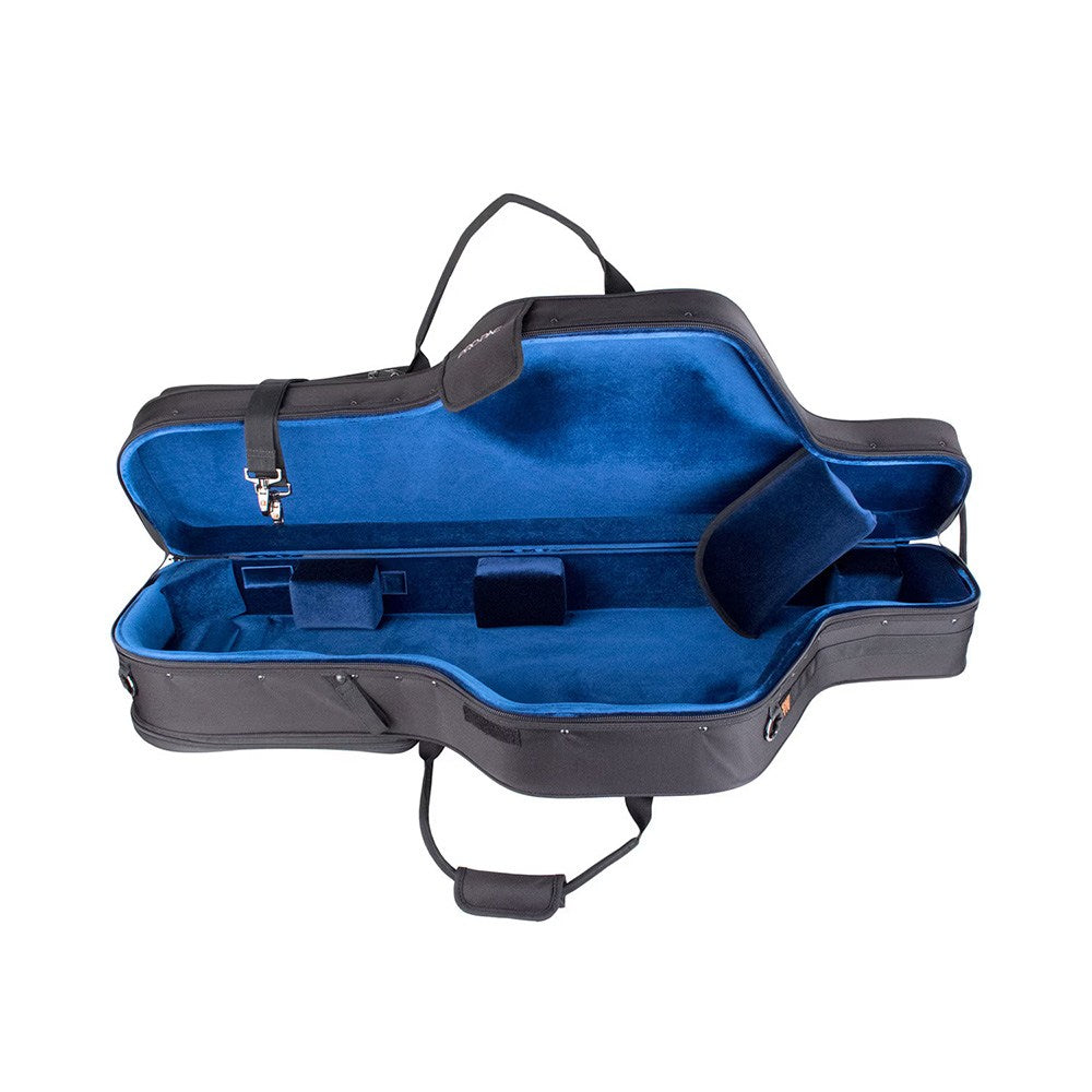 The Protec Propac PB311CT baritone saxophone case sitting open