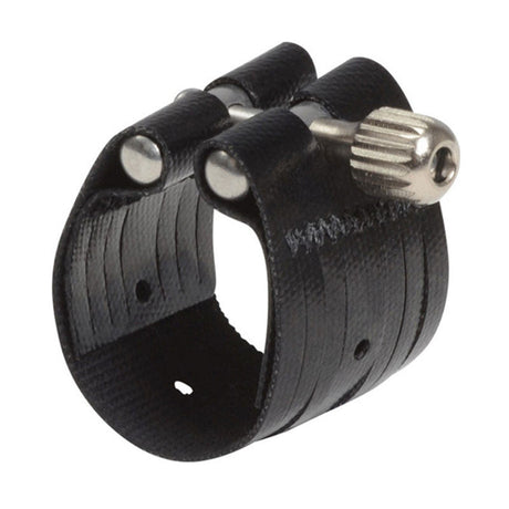 Rovner Dark S1R Bb Clarinet Ligature - leathered cloth and nickel silver screw and ribs