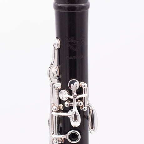 Royal Global Genesis Bb Clarinet - close up of brand insignia and throat tone keys