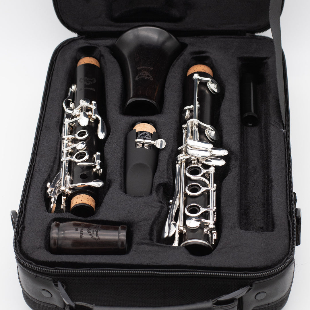 Royal Global Genesis Bb Clarinet - disassembled in its case sitting open