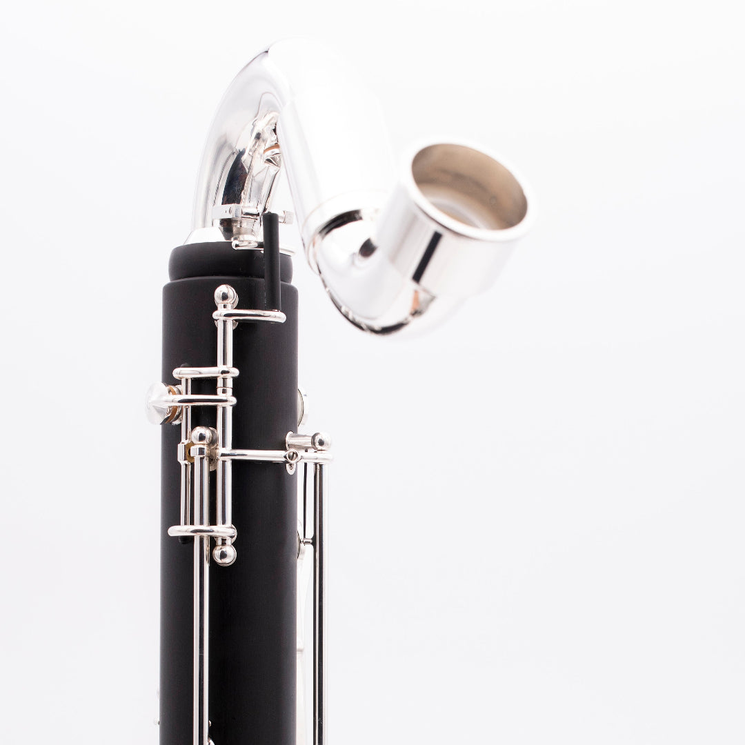 Royal Global Max Low C Bass Clarinet - the neck attached to the upper joint seen from behind