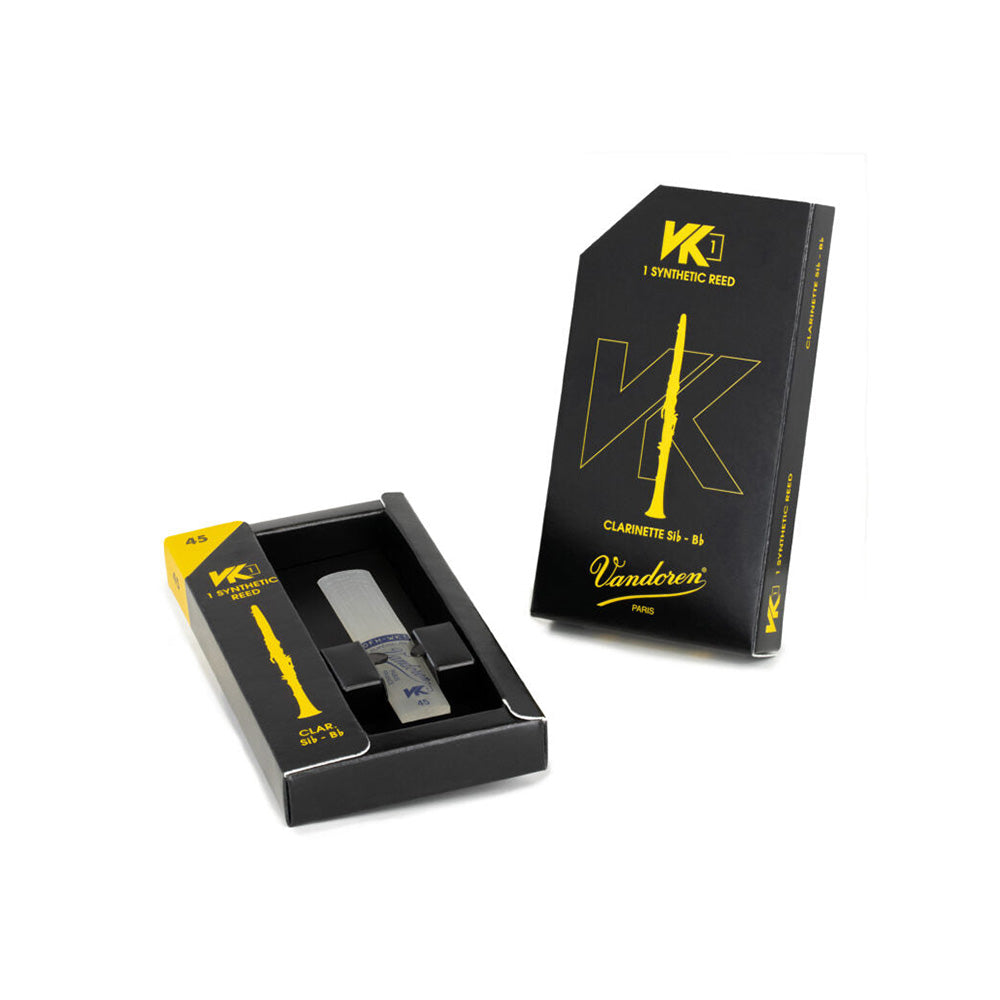 The Vandoren VK1 synthetic Bb clarinet reed in its packaging