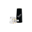 The silver-plated Vandoren Optimum clarinet mouthpiece with mouthpiece cap