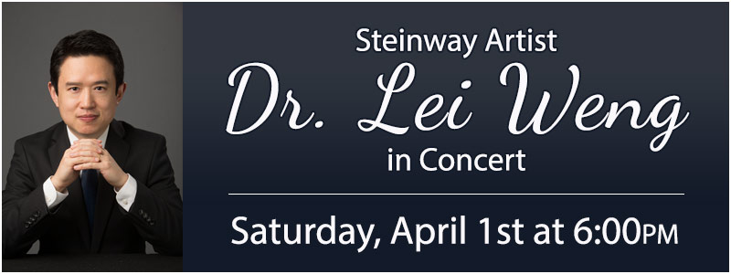 Steinway Artist Dr. Lei Weng in Concert at Schmitt Music Denver