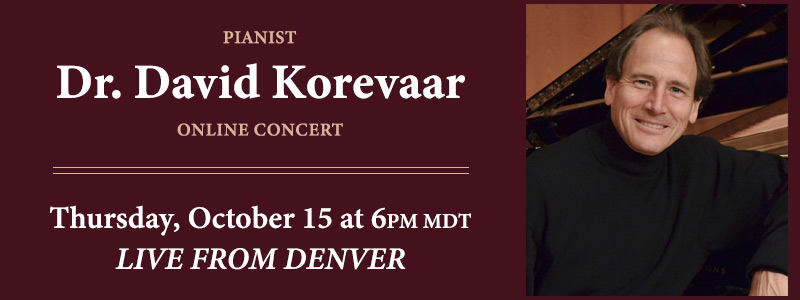 Pianist David Korevaar Facebook Live Concert | Englewood, CO