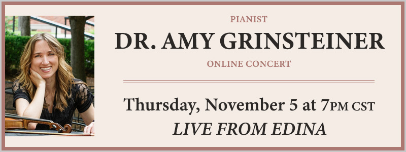 Pianist Dr. Amy Grinsteiner Facebook LIVE Concert | Edina, MN