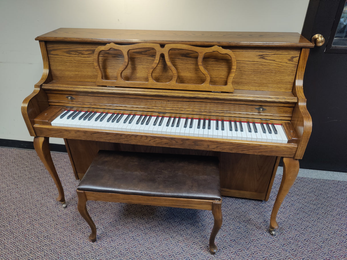 Used Kimball Console Piano in Dark Oak Finish