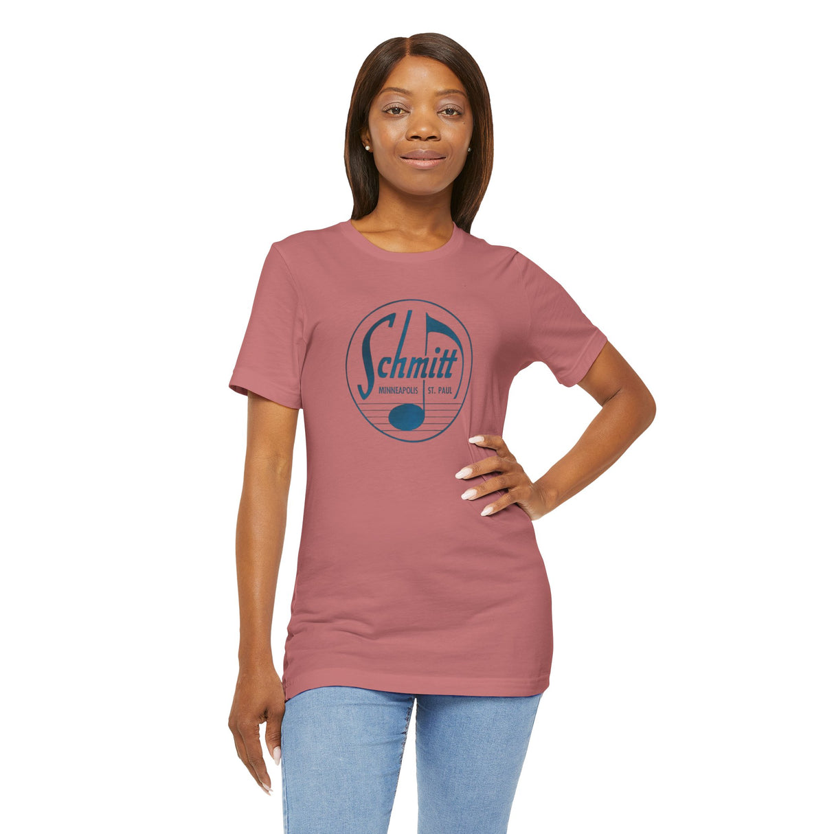 Old School Schmitt Music Logo Unisex Jersey Short Sleeve Tee