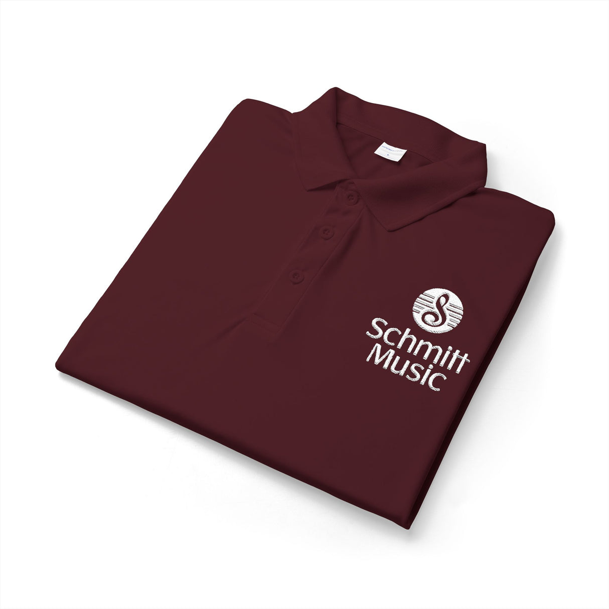 Schmitt Music Logo in White Embroidered Unisex Polo Shirt