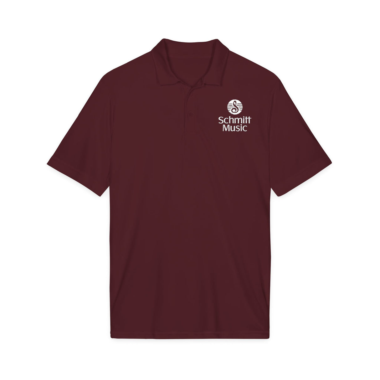 Schmitt Music Logo in White Embroidered Unisex Polo Shirt