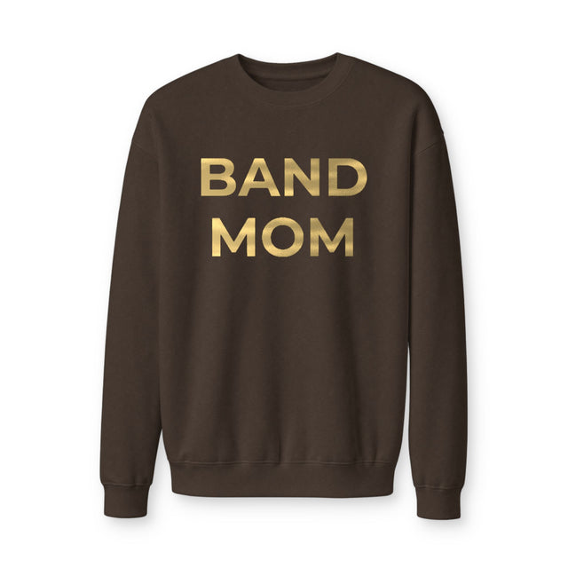 Band Mom Gold Foil Crewneck Sweatshirt Brown