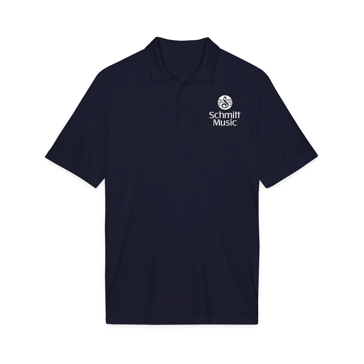 Schmitt Music Logo in White Embroidered Unisex Polo Shirt