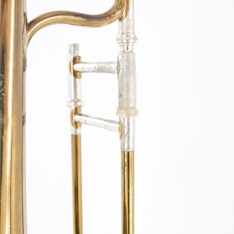 Consignment 1950's Selmer Special 20 Small Bore Tenor Trombone - close up of hand brace