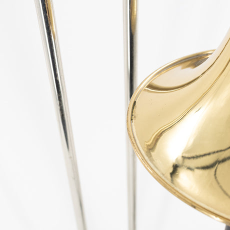 close up of a small corrosion stain on the bell lip